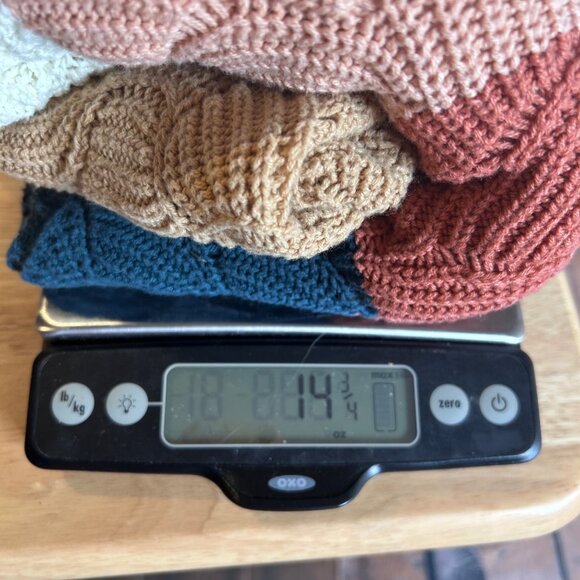 Andree By Unit 5 Color Block Open Knit Oversized Batwing Sleeve Sweater Womens M - Picture 6 of 6